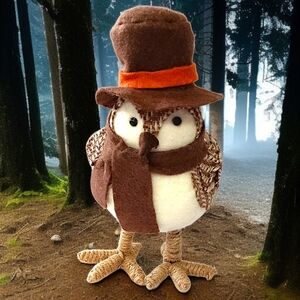 Target Spritz Bird Fall Harvest Featherly Friend Brown Top Hat‎ Autumn Fall